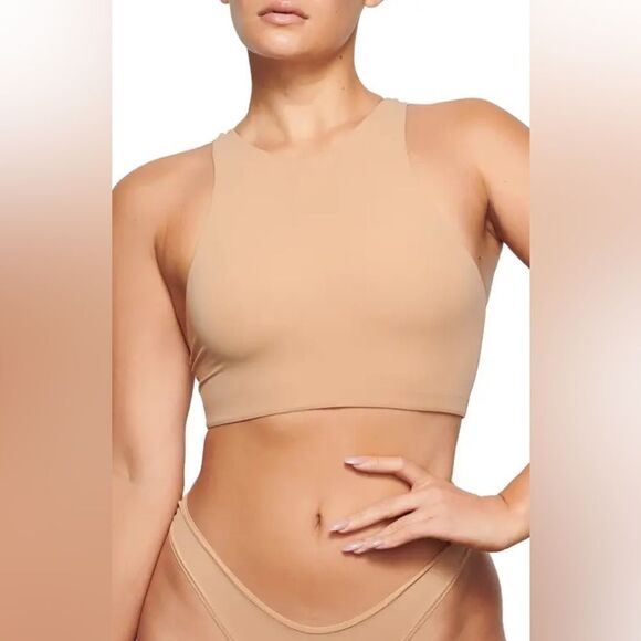 SKIMS NWT Fits Everybody High Neck Bralette in Ochre size 4X - Picture 1 of 3